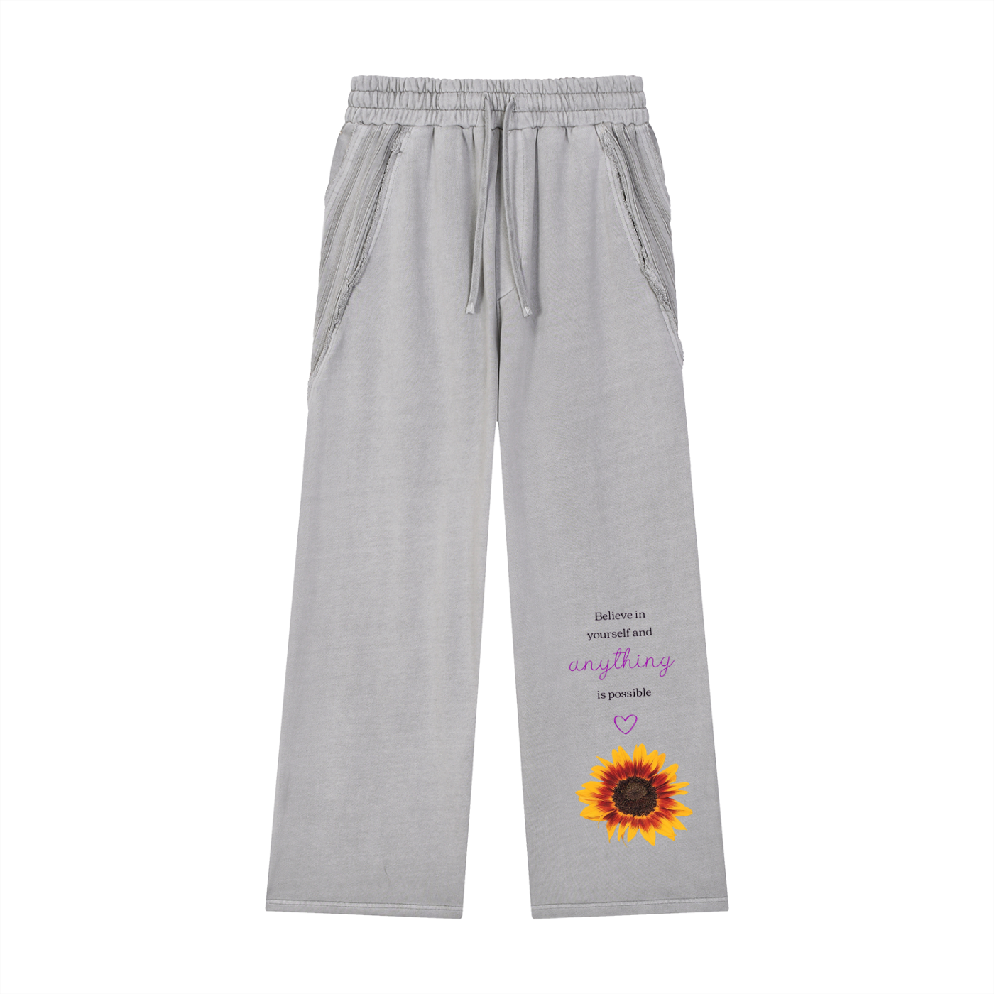 inspirational,sunflower,beleive,yourslef,sweatpants