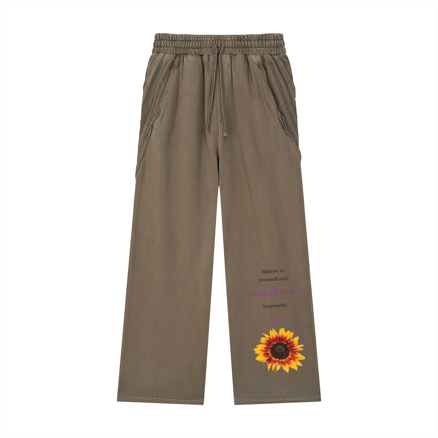 inspirational,sunflower,beleive,yourslef,sweatpants