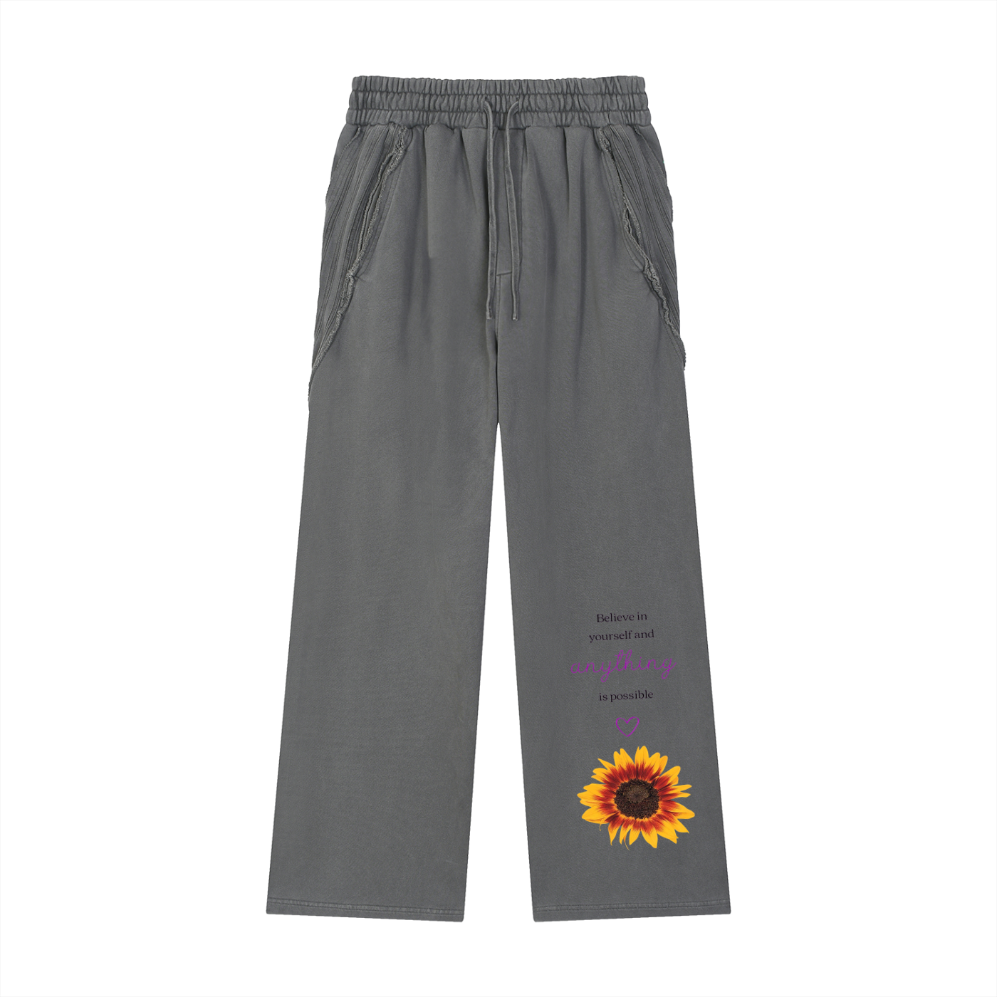 inspirational,sunflower,beleive,yourslef,sweatpants